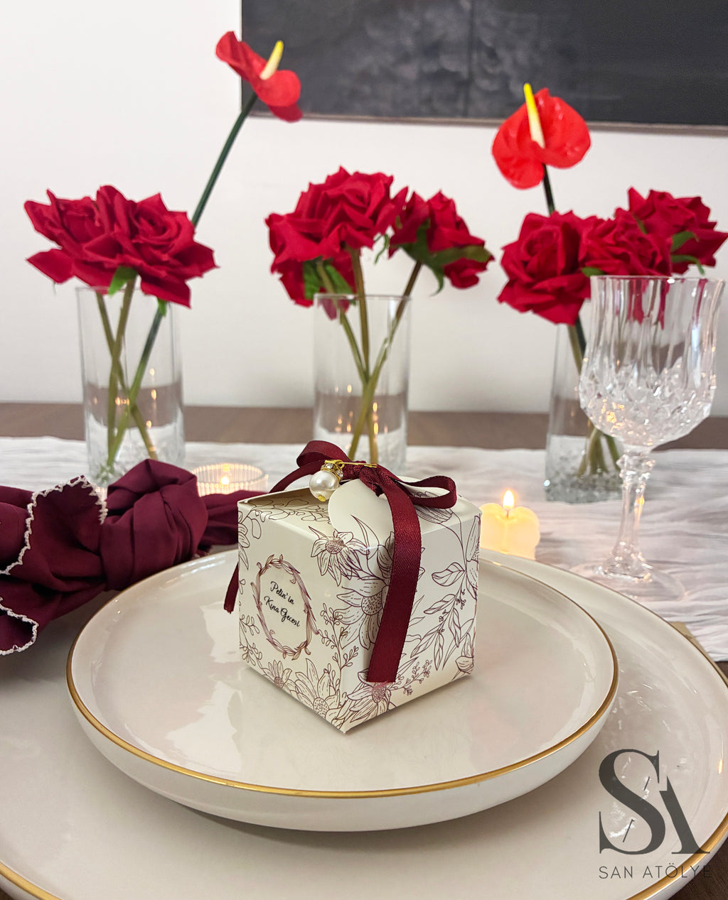 Bloom Hediyelik Kutu - Bordo